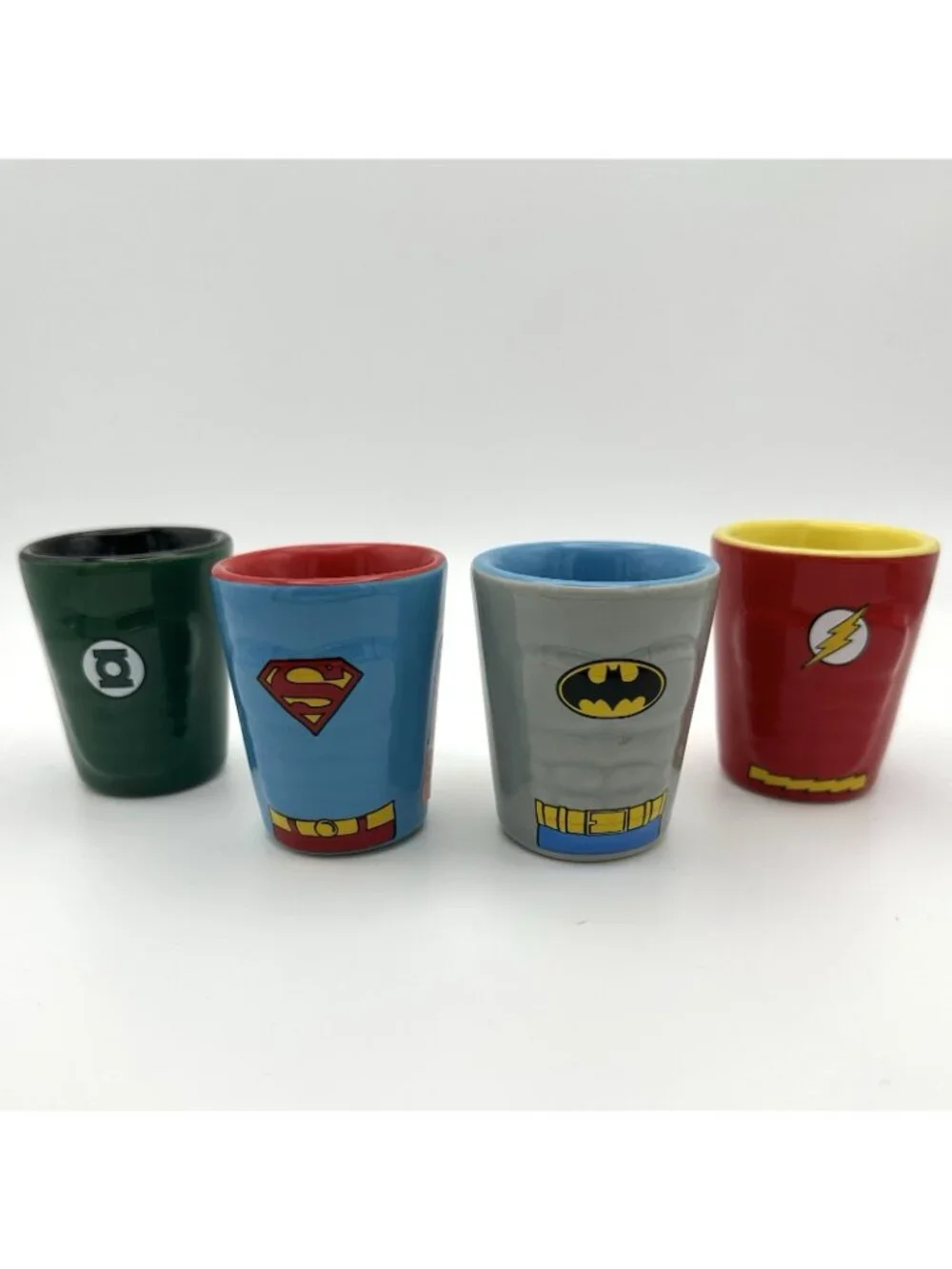 DC Comics Shot Glasses Set of 4 Superman Batman Flash Green Lantern Superheroes